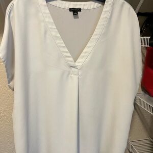 Ann Taylor Cream V-Neck Blouse